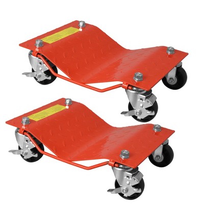 Orange Car Dollies Set Of 2,Car Wheel Dolly for Garage Moving Car,Vehicle Dolly Heavy Duty for Motorcycles,3000LB