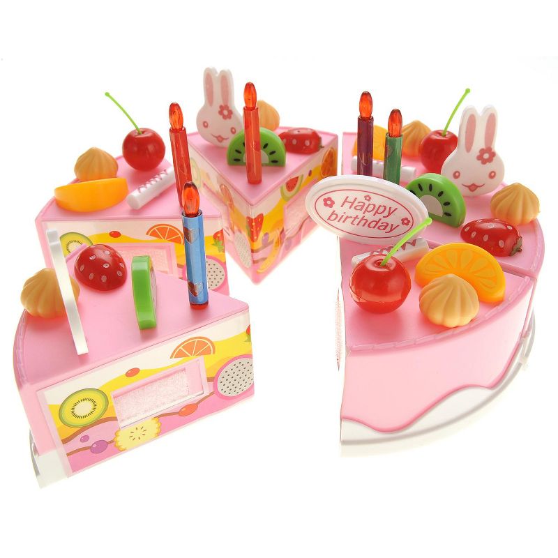 Link Worldwide 75pc Deluxe Birthday Cake Pretend Play Toy Set - Perfect For Girls and Boys - Pink, 3 of 6