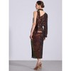 Allegra K Women's Sequin One Shoulder Long Sleeve Sparkly Party Maxi Dress - 4 of 4