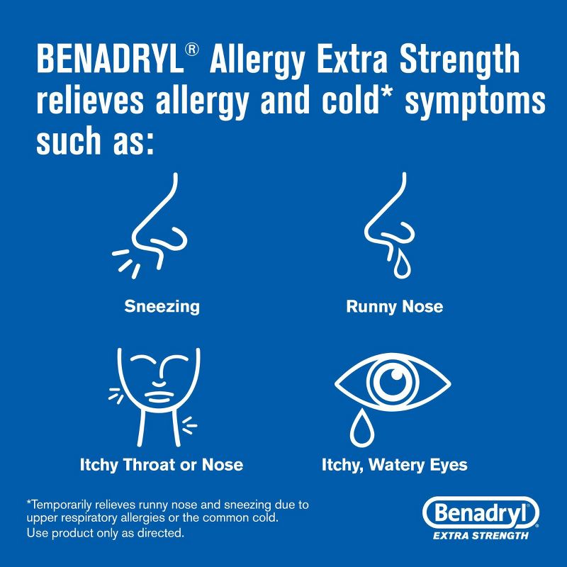 Benadryl Extra Strength Antihistamine Allergy Relief Tablets - 24ct, 5 of 10