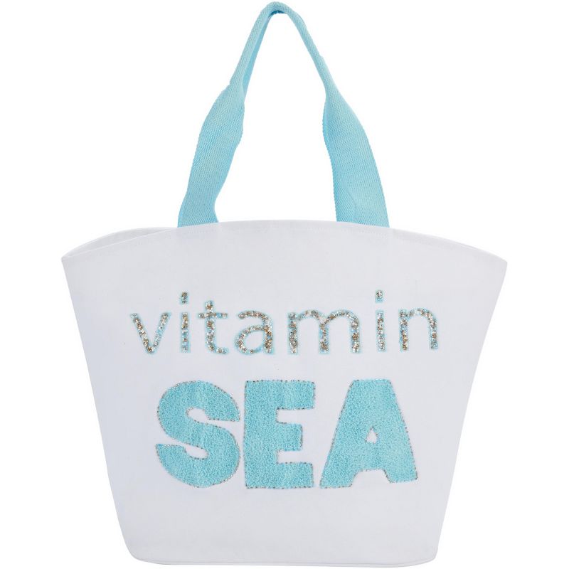 Mina Victory Vitamin Sea White Beach Tote Bag, 1 of 6