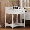 Gulches 24 Inch High White Nightstand with 1 Drawer, 1 Open Shelf and Turned Legs - 3 of 4