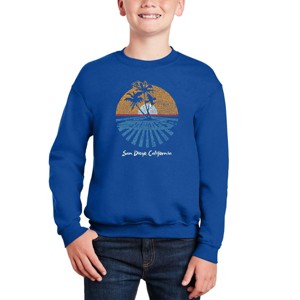 LA Pop Art Cities In San Diego - Boy's Word Art Crewneck Sweatshirt - 1 of 3