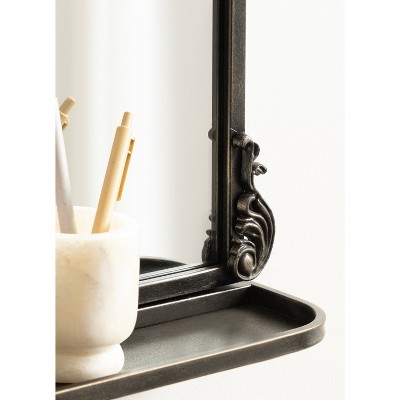 Arendahl Black Iron Arch Vanity Mirror with Shelf