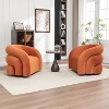 SEYNAR Modern Glam Velvet 360 Degree Swivel Accent Armchair with Tufted Back Set of 2 - 3 of 4