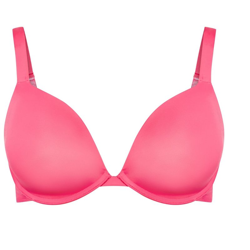 Women's Plus Size Fashion Plunge Bra - hot pink | AVENUE, 3 of 3