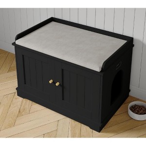 Cat Litter Box Enclosure Furniture, Hidden Litter Box Cabinet, Indoor Cat Washroom, Wooden Pet House,Box Enclosure, Modern End Table - 1 of 1