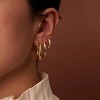 Small Sterling Silver Huggie Hoop Earrings Set for Women, 14K Gold Plated Hoops Stacks for Multiple Piercings - 2 of 4