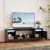 Modern TV Stand, Black Television Console Table with Storage Cabinet, Fits Into 36'' Electric Fireplace(Not Included Fireplace) - 2 of 4