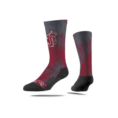 NCAA Washington State Cougars Tie-Dye Adult Crew Socks - M/L