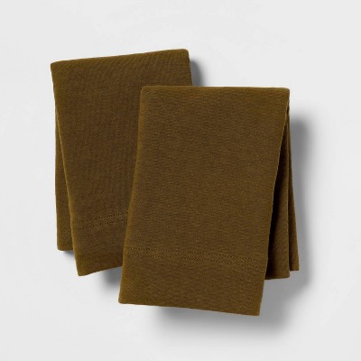 King Solid Jersey Sheet Set Olive - Room Essentials™