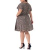 Agnes Orinda Women's Plus Size Notched V Neck Ruffle Sleeve A Line Floral Boho Midi Dresses - 4 of 4