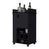 Gulches Farson Bar Cart with 6 Wine Racks, 2 Side Shelves, Single-Door Cabinet and Smooth Rolling Casters - 4 of 4