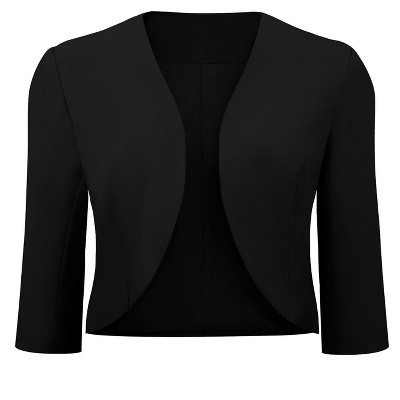 INSPIRE CHIC Women's 3/4 Sleeve Collarless Open Front 2026 Elegant Cocktail Bolero Cardigan