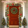 COZONY 6-Foot Poinsettia Christmas Garland with LED Lights, Battery Operated Holiday Garland with Timer for Mantle Fireplace Stair Railing Decor - 4 of 4
