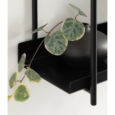 Dominic Black Metal 2-Tier Floating Wall Shelf