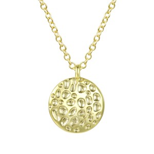 Guili 14K Gold Plated Pendant Necklace with Engraved Details for a Minimalistic, Modern Design That Combines Elegance and Versatility - 1 of 3