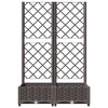 vidaXL Garden Planter with Trellis - Brown Rectangular PP, 31.5"x15.7"x47.8" for Balcony, Terrace, Outdoor Patio, Garden - 4 of 4