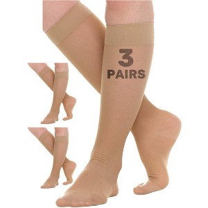 Absolute Support Women’s Sheer Short-Length 15–20mmHg Graduated Compression Socks, Knee High 3-Pairs – Circulation & Swelling Relief,  A403 - 1 of 4