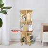 Slickblue 360° Rotating Pine Wood Bookshelf, Round 1/3/4 Tier Freestanding Shelf for Books, Toys, and Decor - 4 of 4