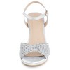 BLISSFUL STEP Women's Rhinestone Chunky Heel Slingback Sandals - 2 of 4