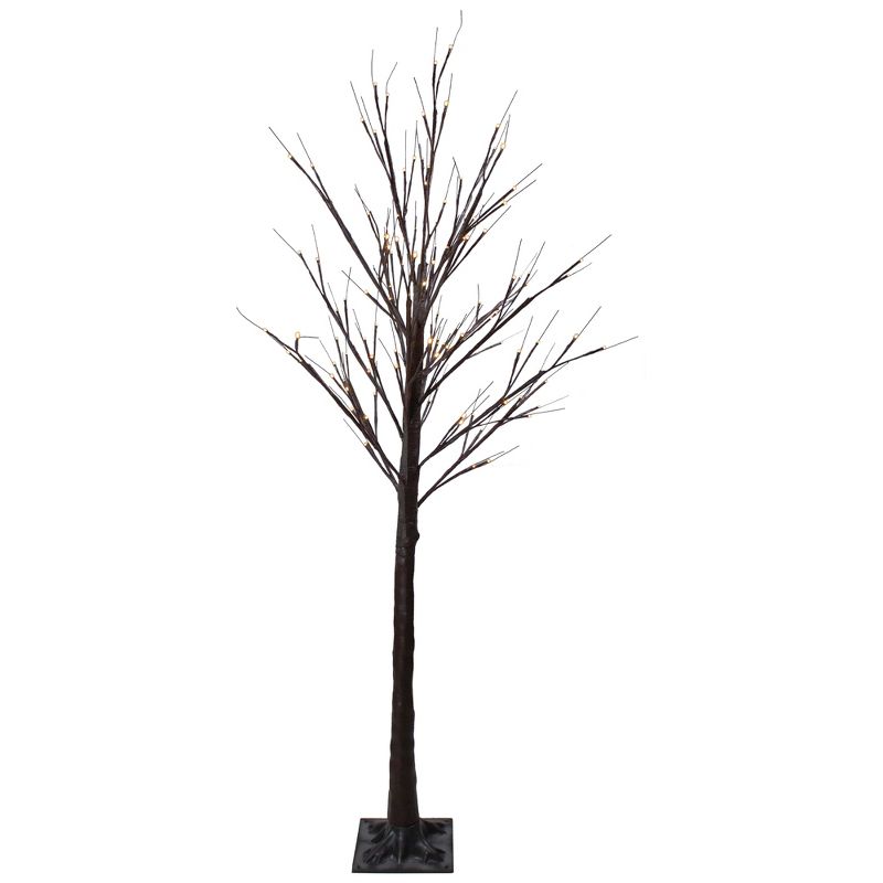 Northlight 6' Lighted Christmas Birch Twig Tree Outdoor Decoration - Warm White LED Lights, 1 of 6