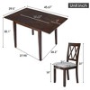 NicBex 3-Piece Extendable Drop Leaf Dining Set – 2 Upholstered Dining Chairs & Foldable Dining Table, Small Kitchen Table Set - 4 of 4