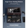 6-Slot 2-Layer Watch Case and Sunglasses Storage with Large Glass Lid, Men's Jewelry Box with Lock - 2 of 4