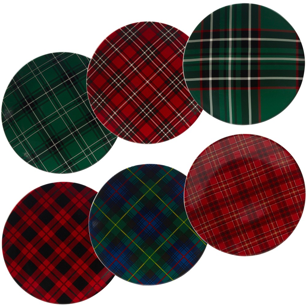 Photos - Other kitchen utensils Certified International 10.75" 6pk Christmas Plaid Assorted Dinner Plates - Certified Internationa 