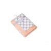 Bacati - Grey Dots with Solid Border Blanket (Grey Dots/Coral Pink Border) - 4 of 4
