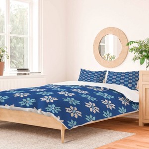 Deny Designs King Showmemars Contrasting Blues Bethlehem Stars Duvet Cover and Pillow Sham Blue - 1 of 4