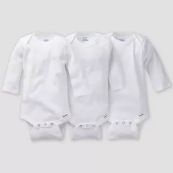 Gerber Baby 3pk Long Sleeve Onesies - White 24M