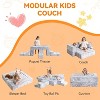 Vipbear Child Sectional Sofa, 10pcs Modular Play Couch for Playing, Creativing, Sleeping, Convertible Toddler Play Foam Couch, Glow in The Dark, Gray - 3 of 4