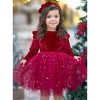 Twinkle and Twirl Starry Velvet Tutu Dress Mia Belle Girls - 2 of 4