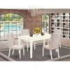 HomeStock 5-Pc Linen White Finish Solid Wood Top - Rectangular Dining Room Set - Seats 4 - 2 of 4