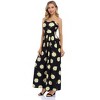 Clearlove Women Strapless Casual Loose Ruched Long Maxi Dress with Pockets - 4 of 4