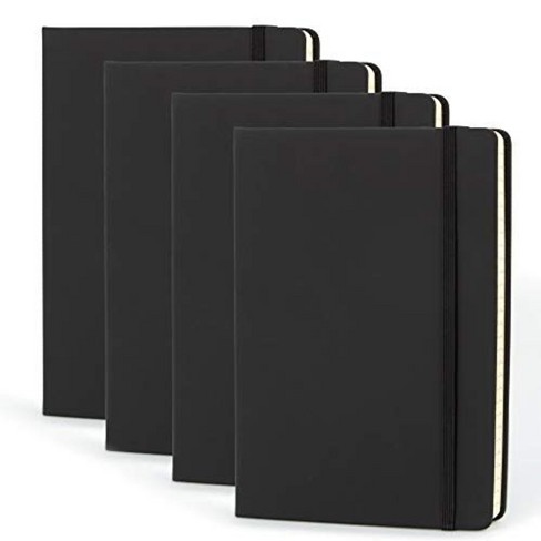 Simply Genius A5 Lined Notebooks with Hardcover - College Ruled Notebook - 192 pages, 5.7" x 8.4" (Black, 4 Pack) - image 1 of 4