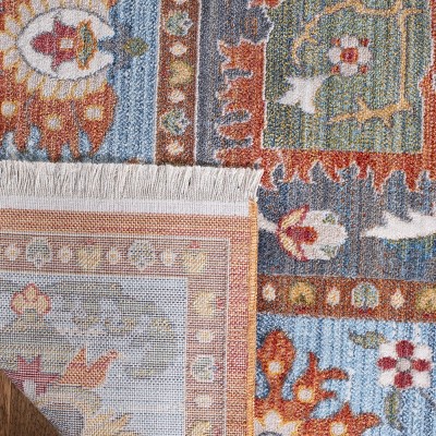 Reversible Hand-Knotted Blue Wool Blend 5' x 7' Area Rug