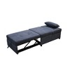 Folding Ottoman Sofa Bed with Wood Frame for small space Living Room, Bedroom Office, Dark Gray - 2 of 4