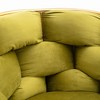 Sapphtopaz Modern Accent Chair Velvet Upholstered Woven Armchair with Gold Metal Legs Luxury Lounge Accent Chairs for Living Room, Bedroom - 4 of 4
