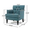 Tufted Diamond Stitch Club Chair with Nailhead Trim and Turned Birch Legs - 3 of 4