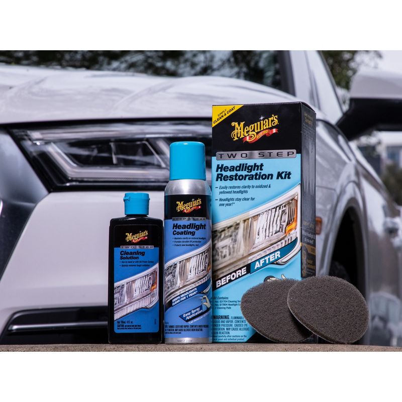 Meguiars Two Step Headlight Restoration Kit, Restores Headlights to Clear Finish, 4 of 7