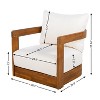 Christopher Knight Home Volkath Modern Outdoor Acacia Slatted Club Chair with Thick Cushions - 3 of 4