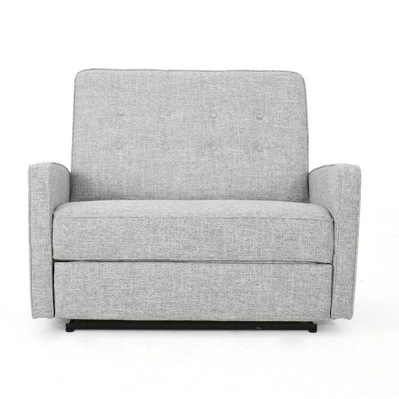Calliope Buttoned Fabric Reclining Loveseat Light Gray Tweed - Christopher Knight Home, 1 of 7