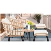 5 Piece Patio Bistro Set With Ottoman, Outdoor Wicker Furniture Sets For  Apartment Balcony, Rattan Table And Chairs Set-Cuddlewood - 2 of 4