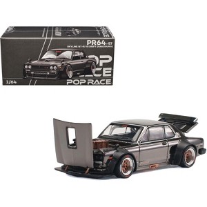 Skyline GT-R V8 Drift "Hakosuka" RHD (Right Hand Drive) Dark Chrome 1/64 Diecast Model Car by Pop Race - 1 of 3