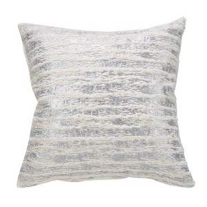20"x20" Down Filled Foil Print Faux Fur Throw Pillow - Saro Lifestyle - 1 of 3