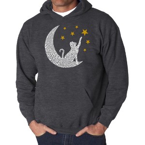 LA Pop Art Cat Moon - Men's Word Art Hooded Sweatshirt - 1 of 4