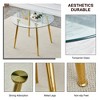 NicBex Modern Round Dining Table with Glass Top & Gold-Plated Metal Legs, Minimalist Circular Dining Table for 4-6, Kitchen Table for Dining Room - 3 of 4