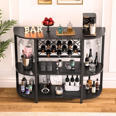 Aheaplus 47.24" Storage Wine Bottle & Glass Rack